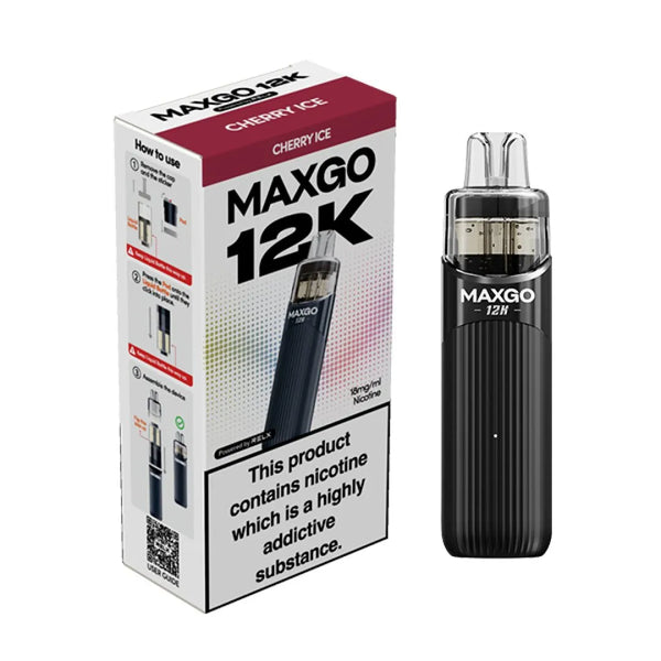 RELX MaxGo 12k Prefilled Vape Kit Black Cherry Ice
